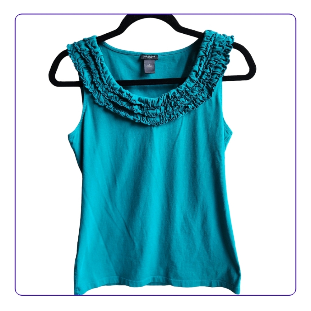 Ann Taylor Textured Design Sleeveless Turquoise Teal Size Small